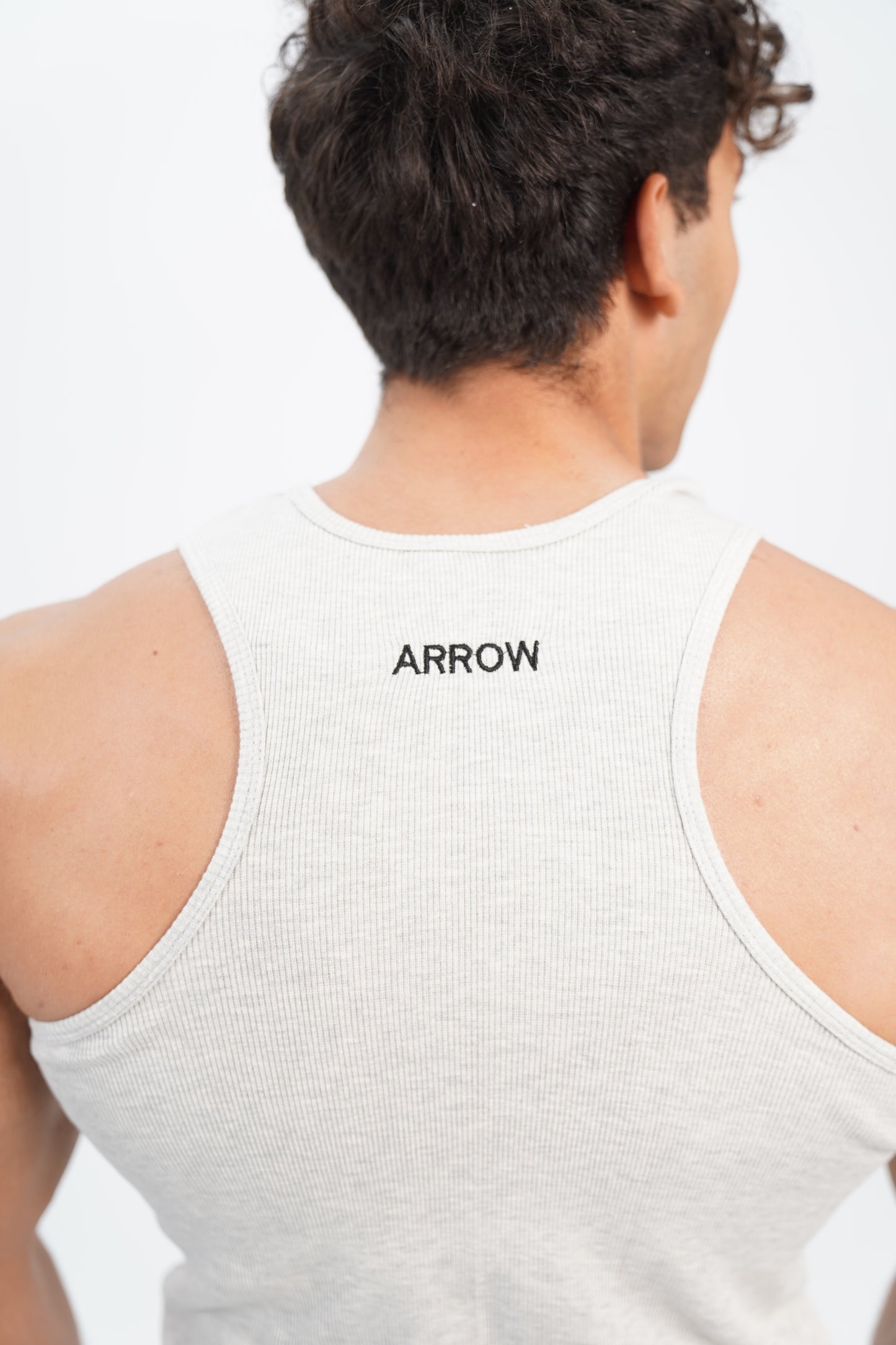GREY RIBBED TANK