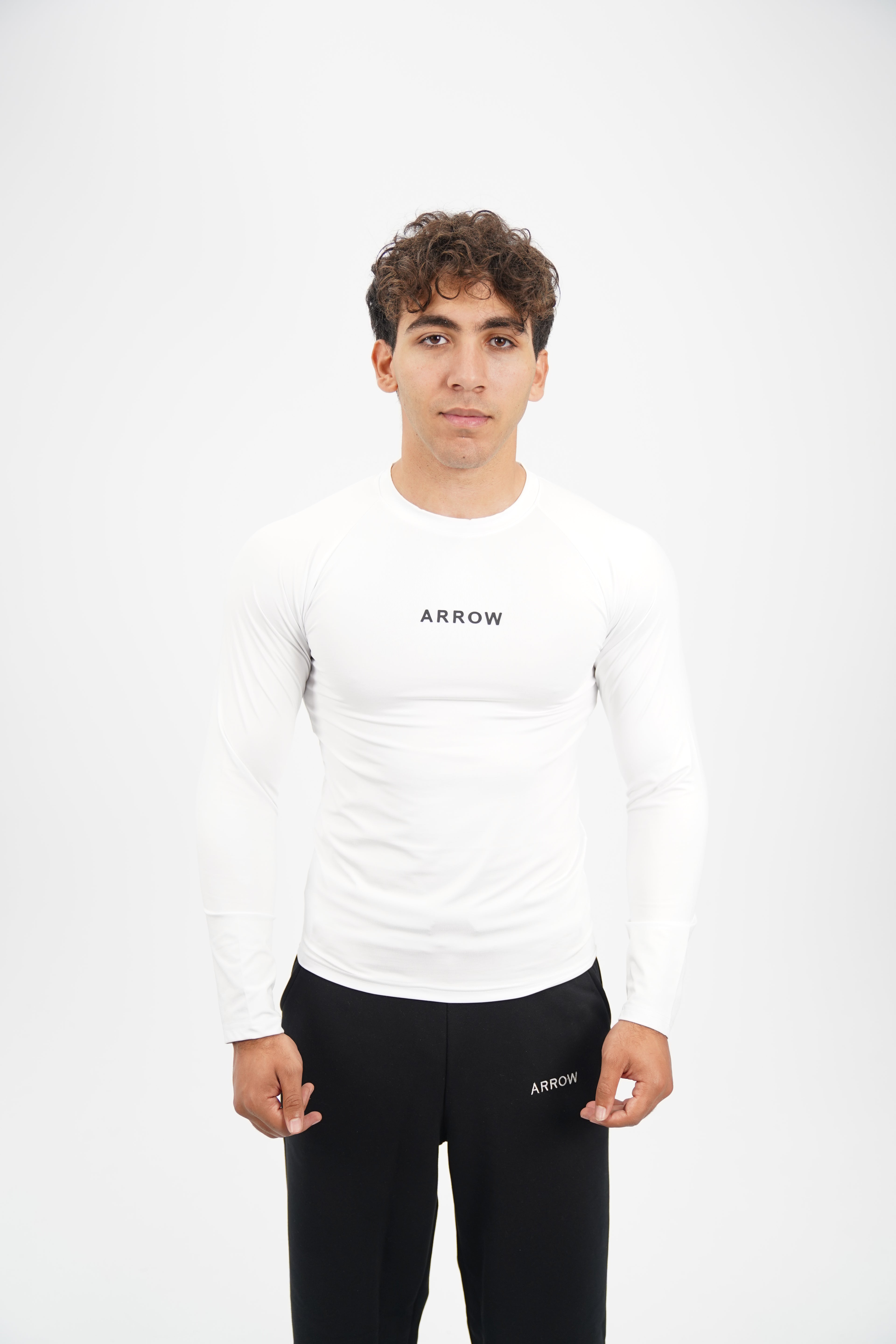 WHITE LONG SLEEVE COMPRESSION