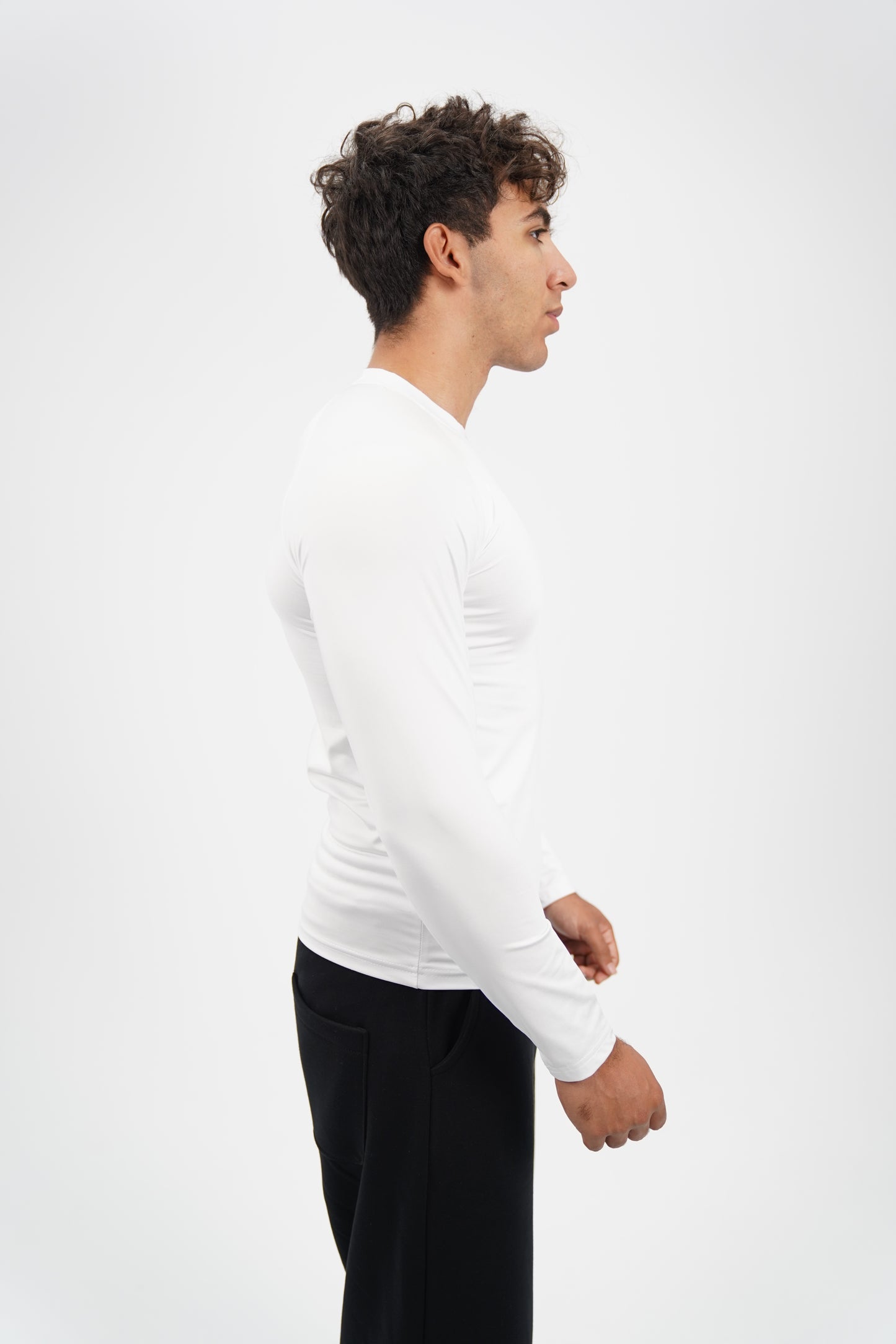 WHITE LONG SLEEVE COMPRESSION
