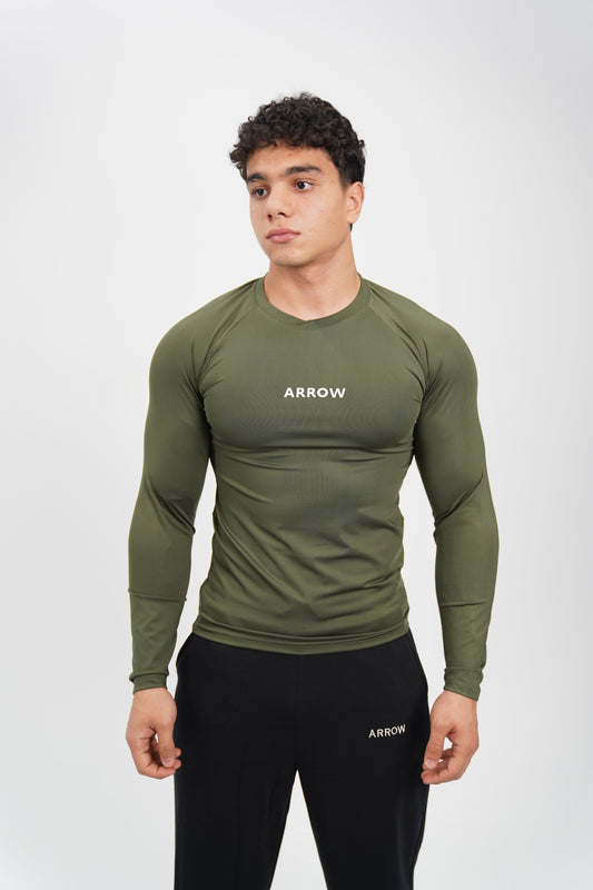OLIVE LONG SLEEVE COMPRESSION