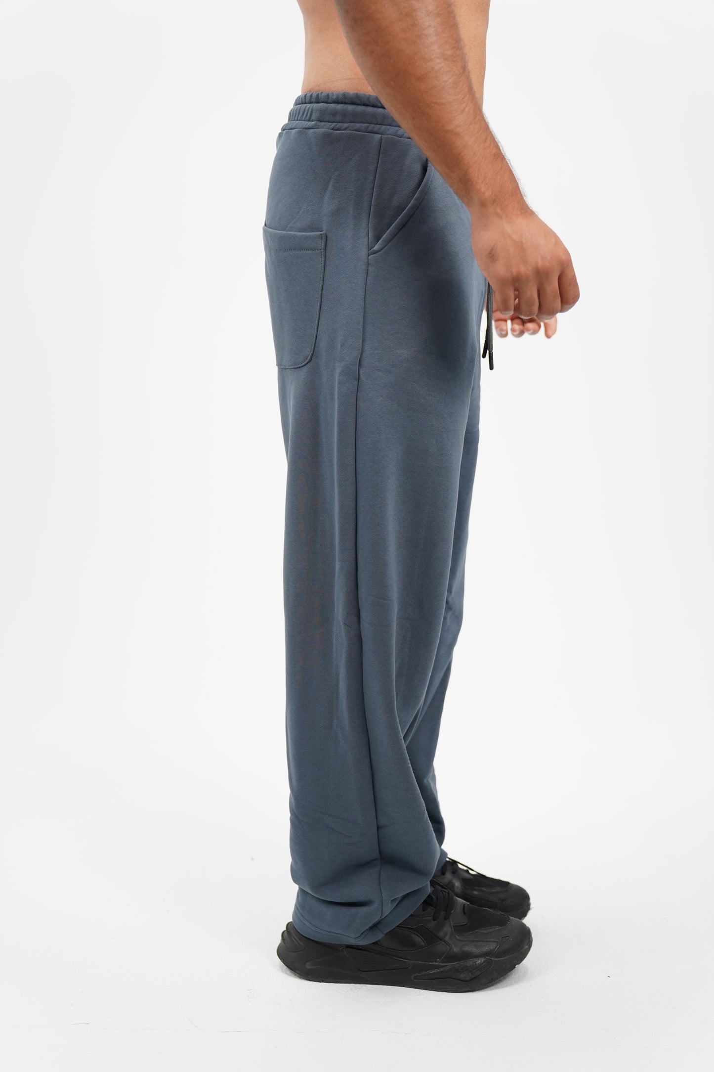 WIDE LEG CHARCOAL PANTS