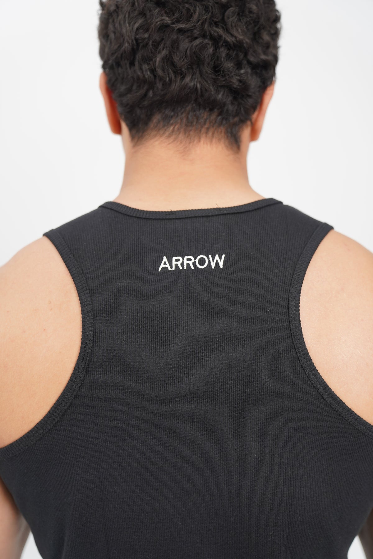 BLACK RIBBED TANK