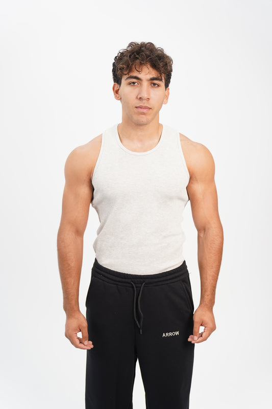 GREY RIBBED TANK