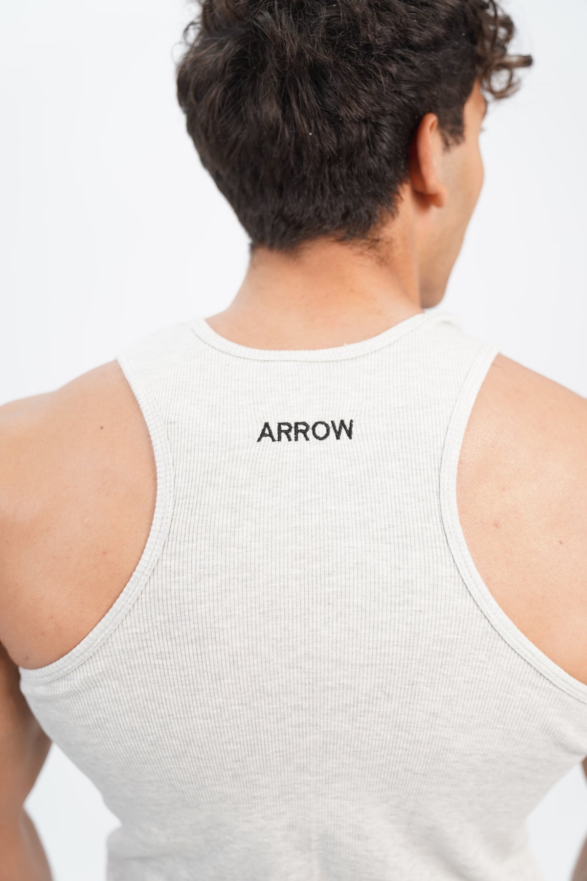 GREY RIBBED TANK