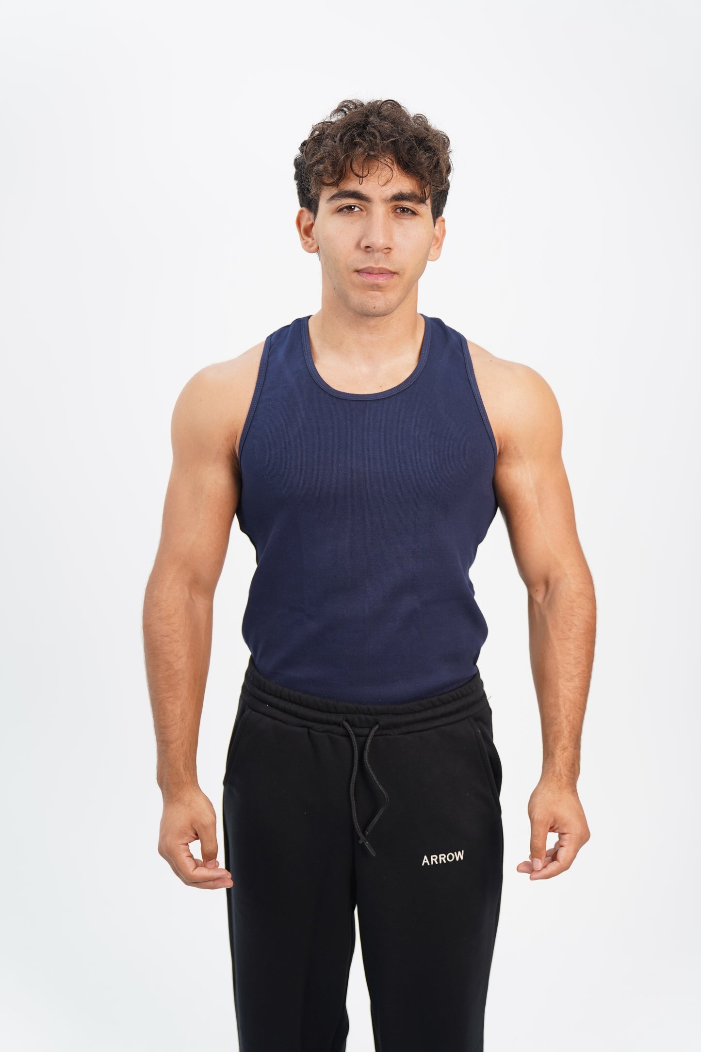 NAVY RIBBED TANK