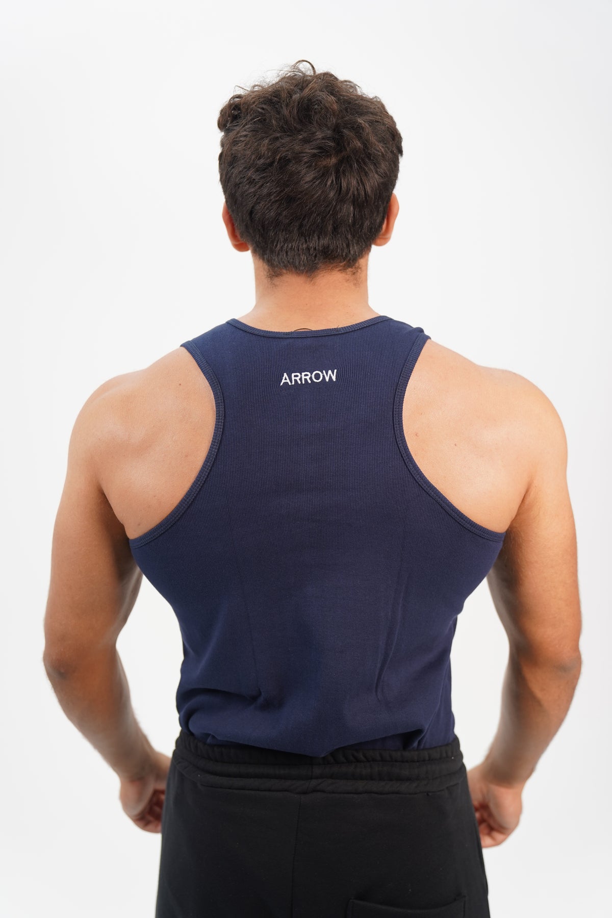 NAVY RIBBED TANK