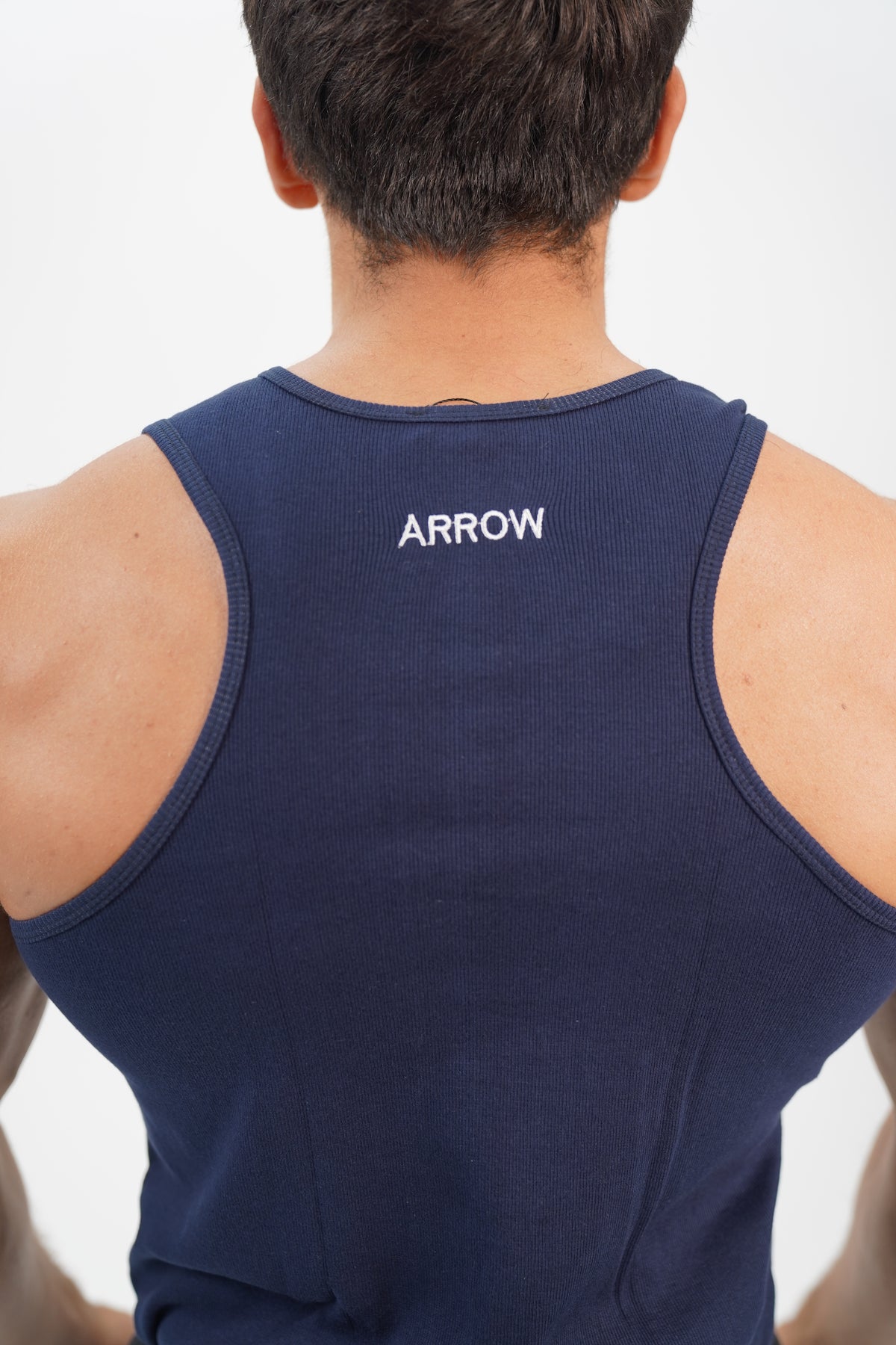 NAVY RIBBED TANK