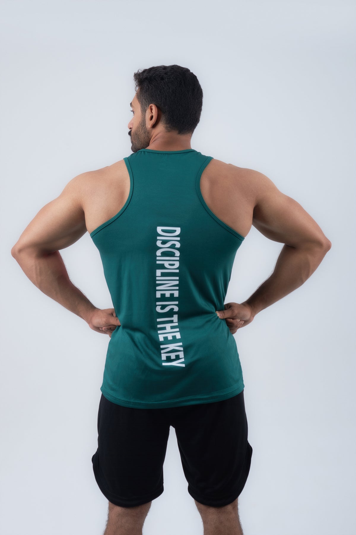Green Tank Top "DISCIPLINE IS THE KEY"