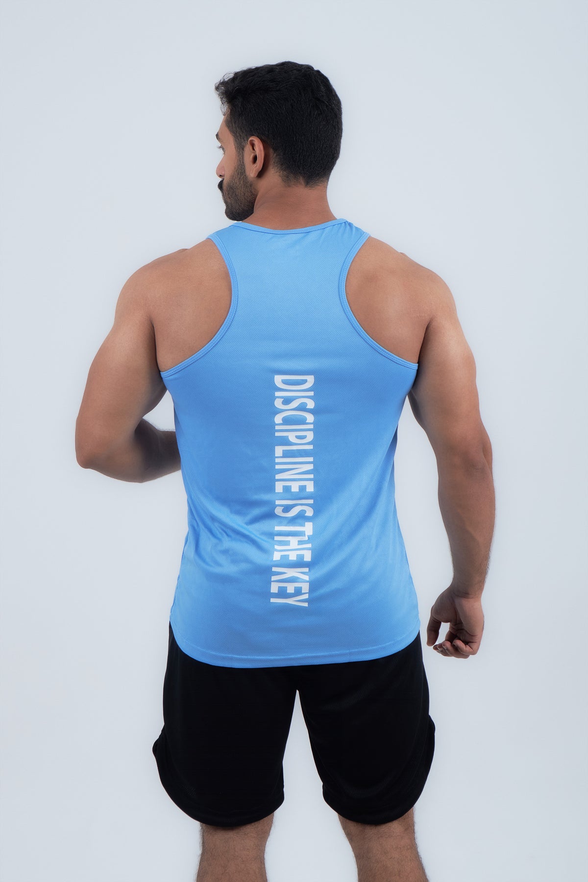 Blue Tank Top "DISCIPLINE IS THE KEY"