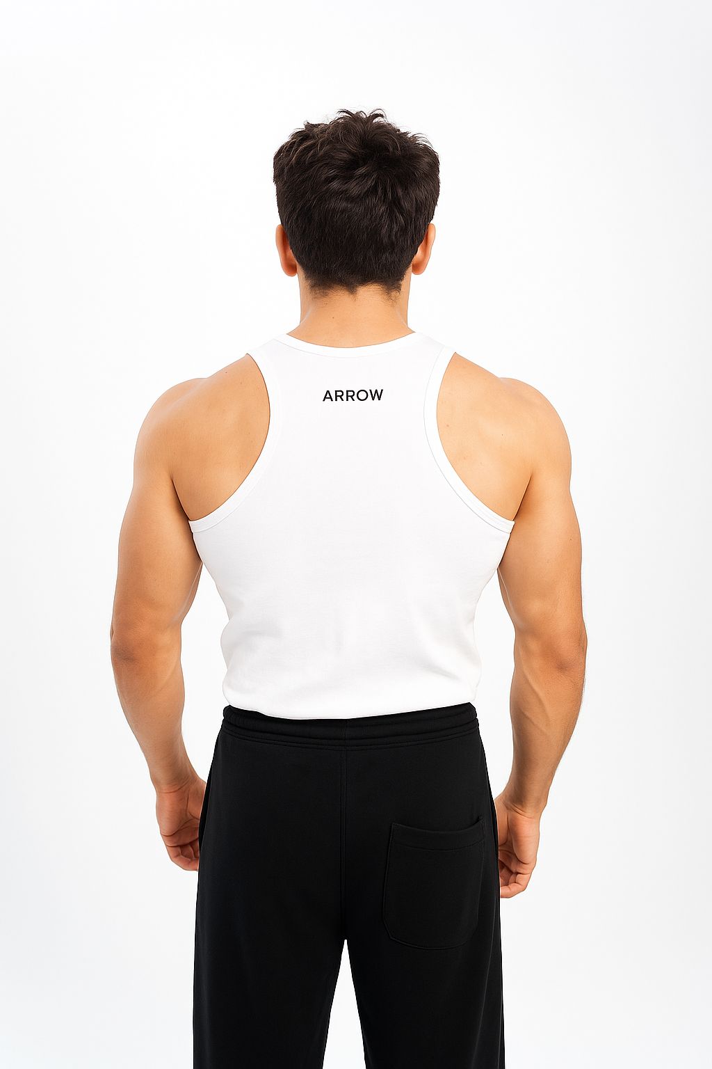 WHITE RIBBED TANK